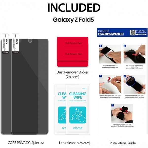 araree Galaxy Z Fold 5 Privacy Ekran Koruyucu(2Adet)
