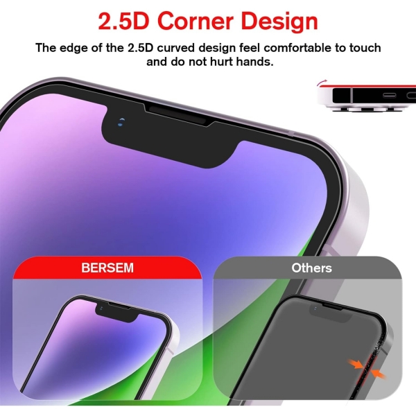 bersem EZ Kit iPhone 14 Cam Ekran Koruyucu