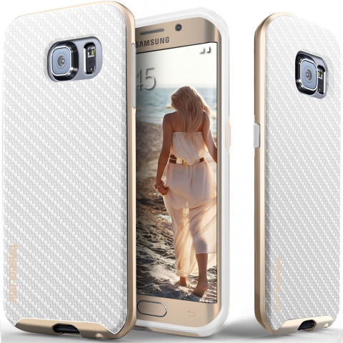 Caseology Galaxy S6 EDGE Envoy Serisi K�l�f (Carbon Fiber White)