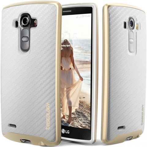 Caseology LG G4 Envoy Serisi Klf (Carbon Fiber White)
