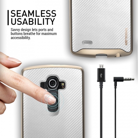 Caseology LG G4 Envoy Serisi Klf (Carbon Fiber White)