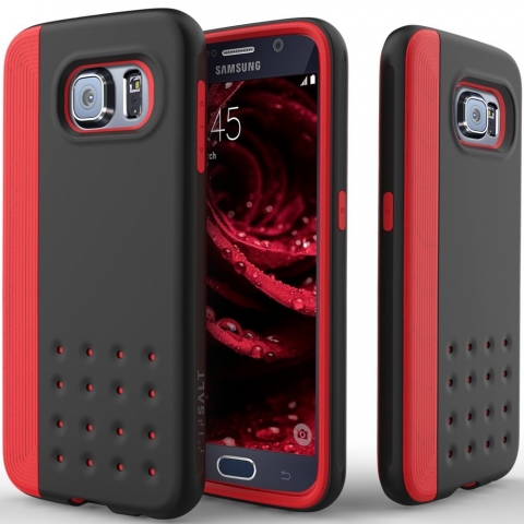 Caseology Galaxy S6 Threshold Serisi Klf (Red/ Black)