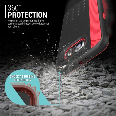 Caseology Galaxy S6 Threshold Serisi Klf (Red/ Black)