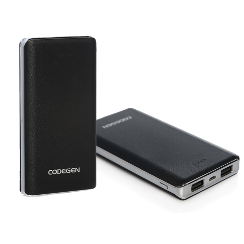 Codegen PowerX 10.000 mAh Deri Grnml Tanabilir arj Cihaz Powerbank-Siyah