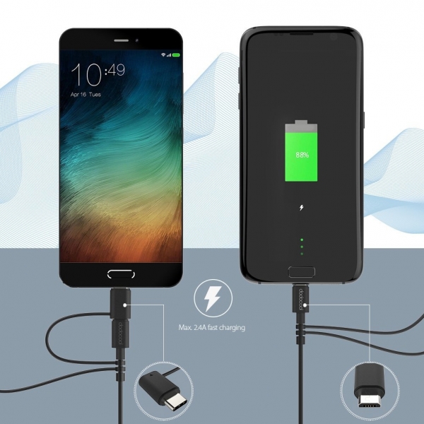 dodocool Lightning/Mikro USB/USB C Kablosu