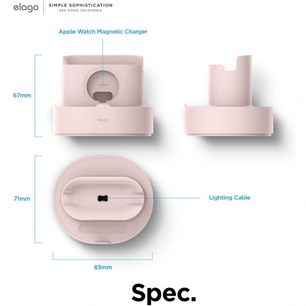 elago 2si 1 Arada Mini Hub Pro Silikon arj Stand-Sand Pink