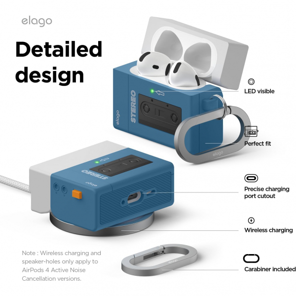 elago Apple AirPods 4 Kaset alar Klf 