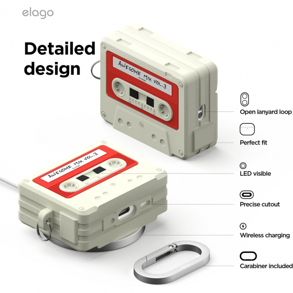 elago Apple AirPods Pro 3 Kaset Tipi Klf-Beige