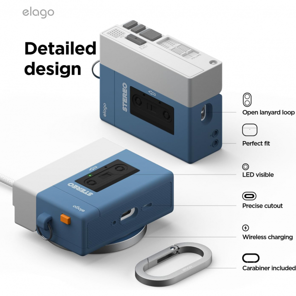 elago Apple AirPods Pro 3 Kaset Tipi Klf-Blue