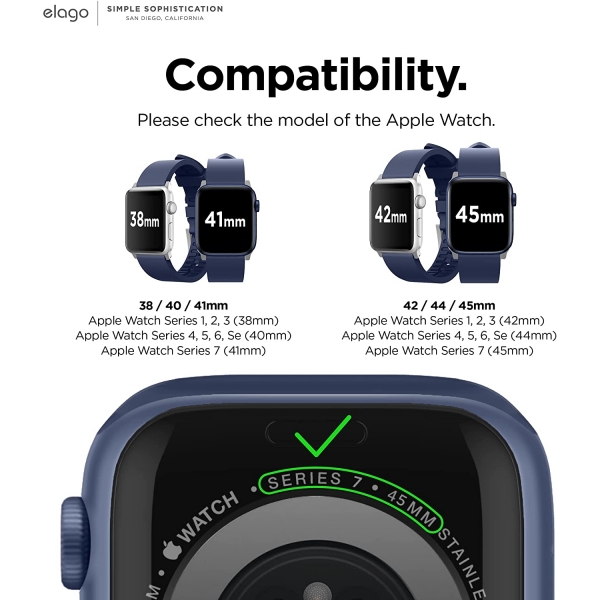 elago Apple Watch 7 Silikon Kay (41mm)-Navy