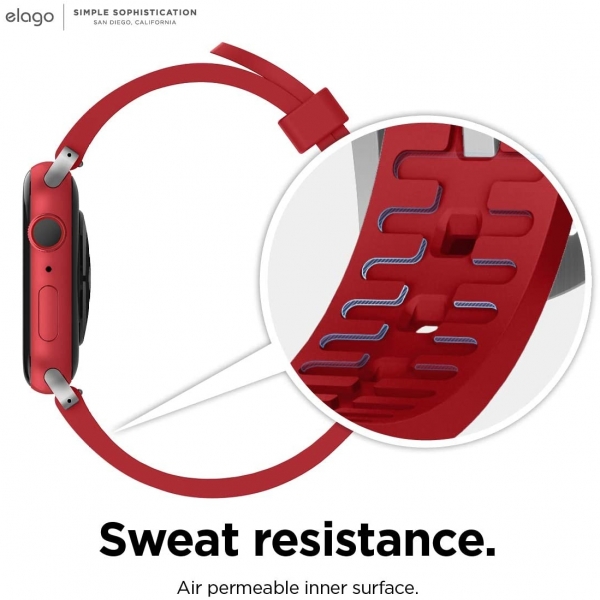 elago Apple Watch 7 Silikon Kay (41mm)-Red