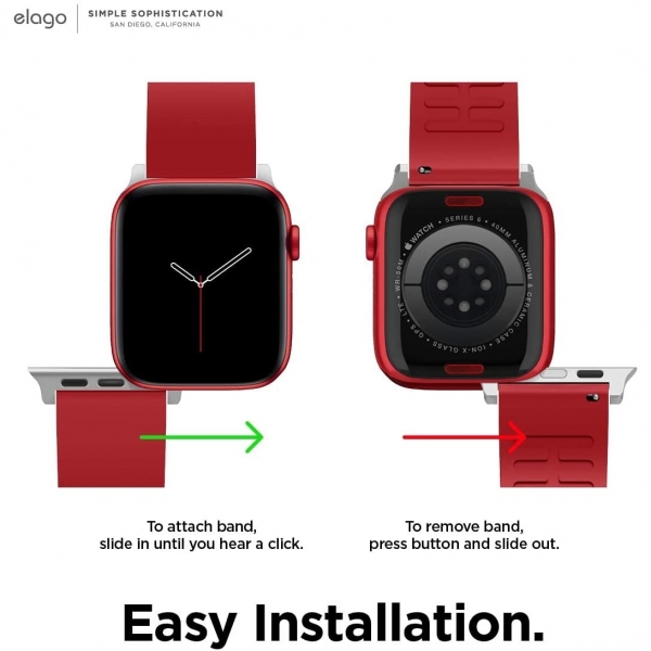 elago Apple Watch 7 Silikon Kay (41mm)-Red