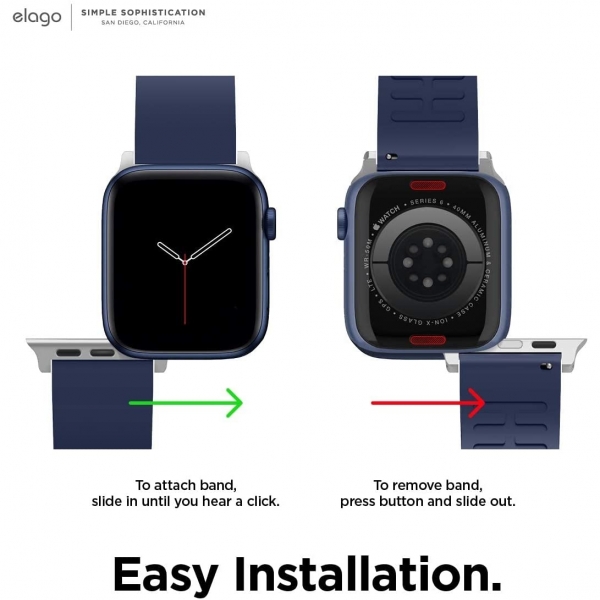 elago Apple Watch 7 Silikon Kay (45mm)-Navy