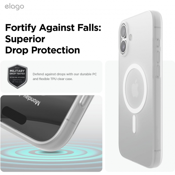elago Apple iPhone 16 Hybrid effaf Klf-Matte Clear