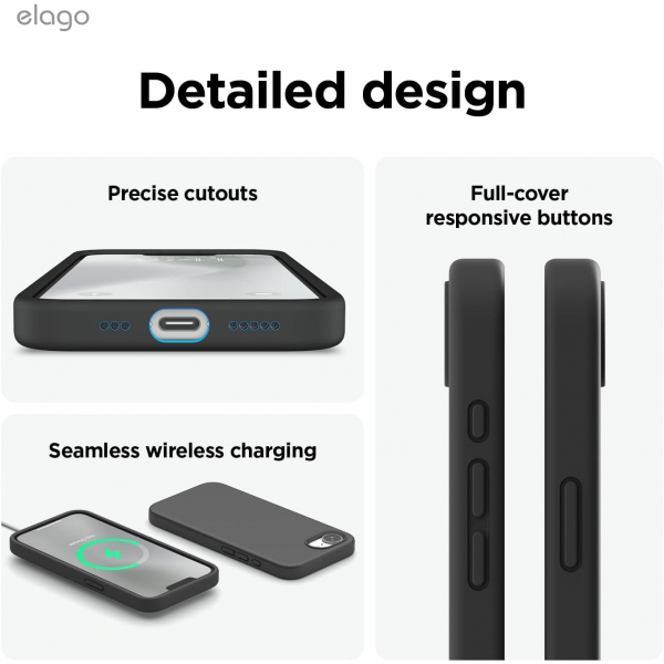 elago Apple iPhone 16e Manyetik Klf-Black