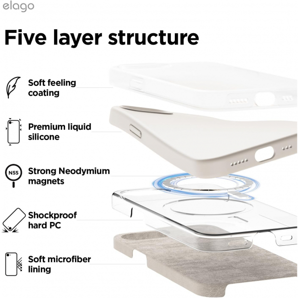 elago Apple iPhone 16e Manyetik Klf-Stone