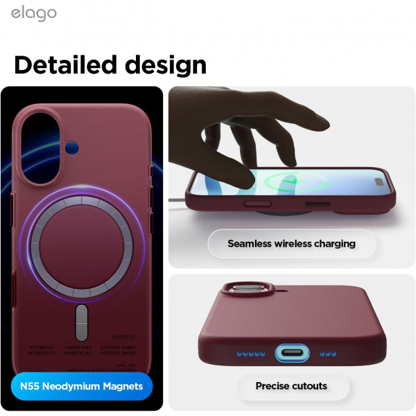 elago Apple iPhone 17 Manyetik Klf-Burgundy