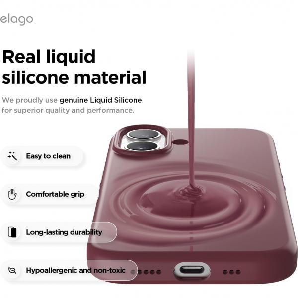 elago Apple iPhone 17 Manyetik Klf-Burgundy