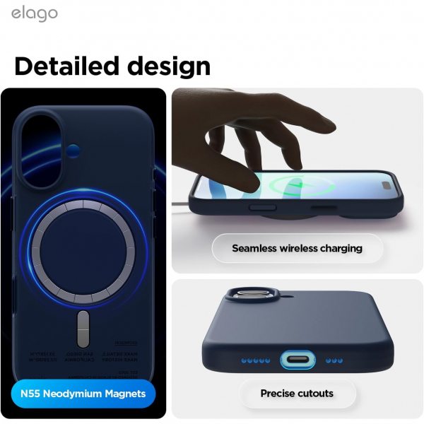 elago Apple iPhone 17 Manyetik Klf-Jean Indigo
