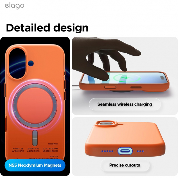elago Apple iPhone 17 Manyetik Klf-Orange