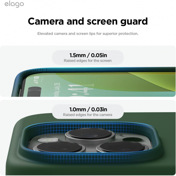 elago Apple iPhone 16 Pro Silikon Klf-Alpine Green