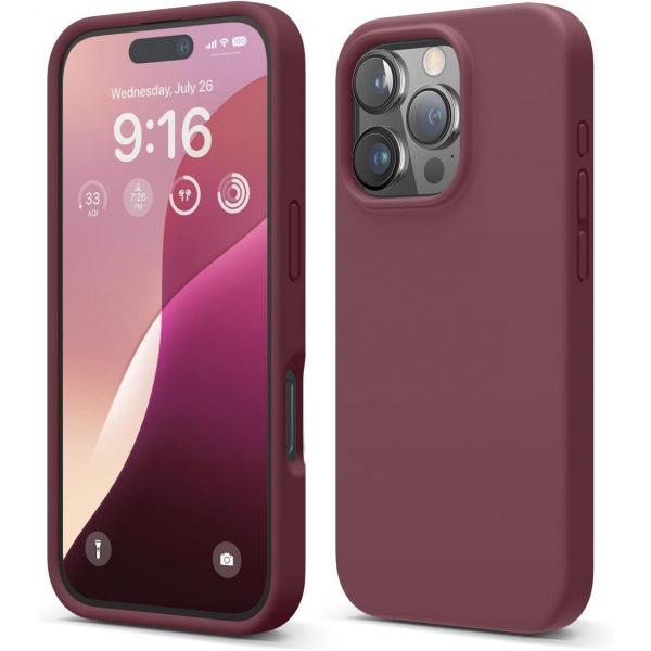 elago Apple iPhone 16 Pro Silikon Klf-Burgundy
