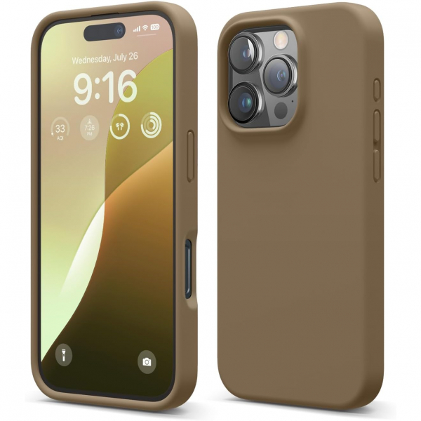 elago Apple iPhone 16 Pro Silikon Klf-Brown