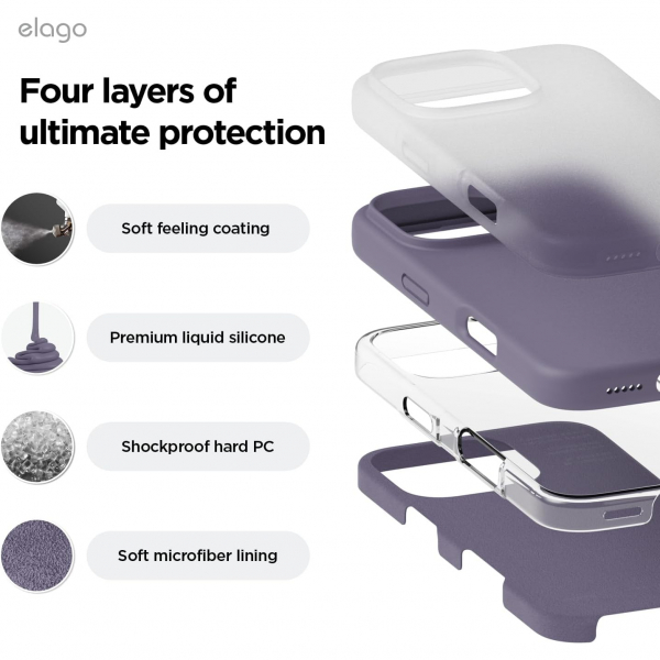 elago Apple iPhone 16 Pro Silikon Klf-Deep Lavender