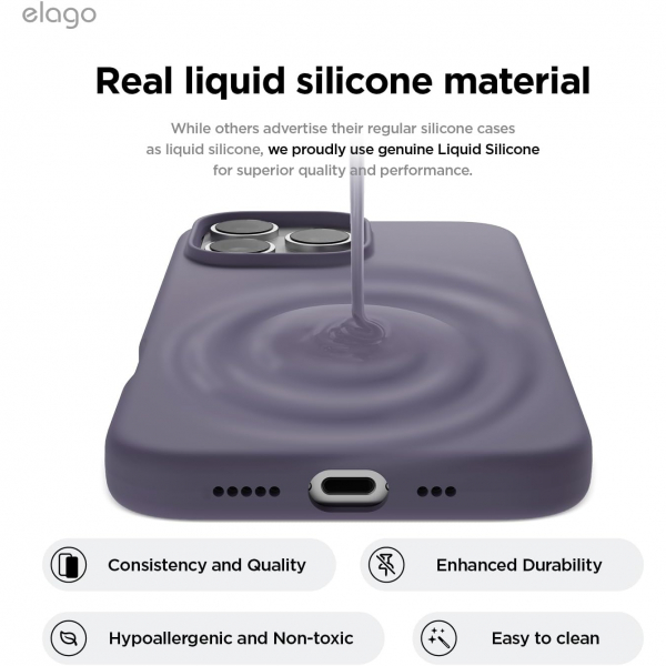 elago Apple iPhone 16 Pro Silikon Klf-Deep Lavender