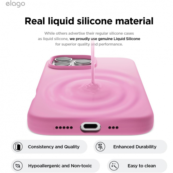 elago Apple iPhone 16 Pro Silikon Klf-Hot Pink
