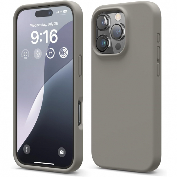 elago Apple iPhone 16 Pro Silikon Klf-Medium Grey