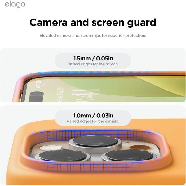 elago Apple iPhone 16 Pro Silikon Klf-Orange
