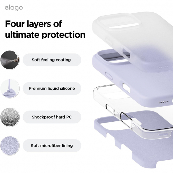 elago Apple iPhone 16 Pro Silikon Klf-Purple