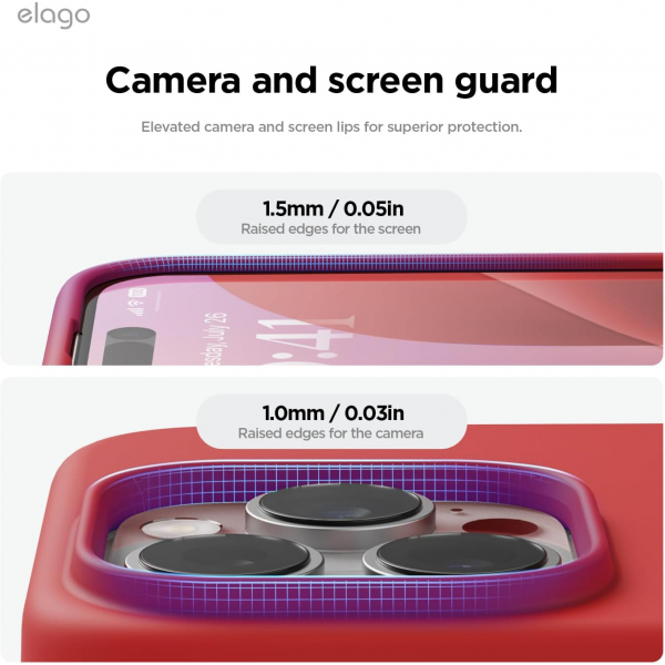 elago Apple iPhone 16 Pro Silikon Klf-Red