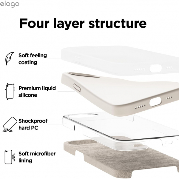 elago Apple iPhone 16e Silikon Klf-Stone