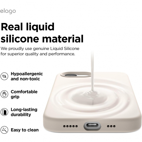 elago Apple iPhone 16e Silikon Klf-Stone