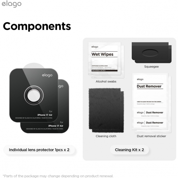 elago Apple iPhone Air Kamera Lens Koruyucu(2 Adet)