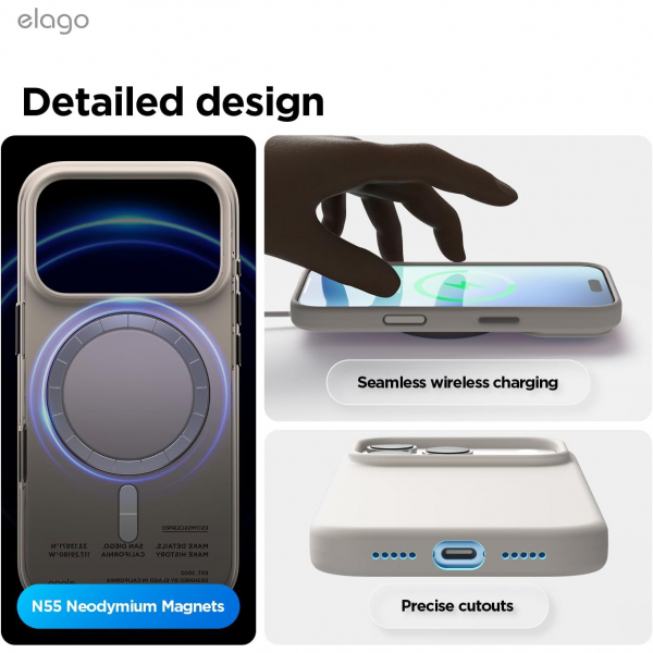 elago Apple iPhone 17 Pro Manyetik Klf-Stone