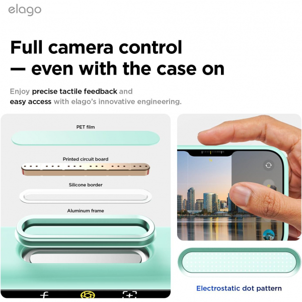 elago Apple iPhone 17 Pro Max Manyetik K�l�f-Aqua Sky