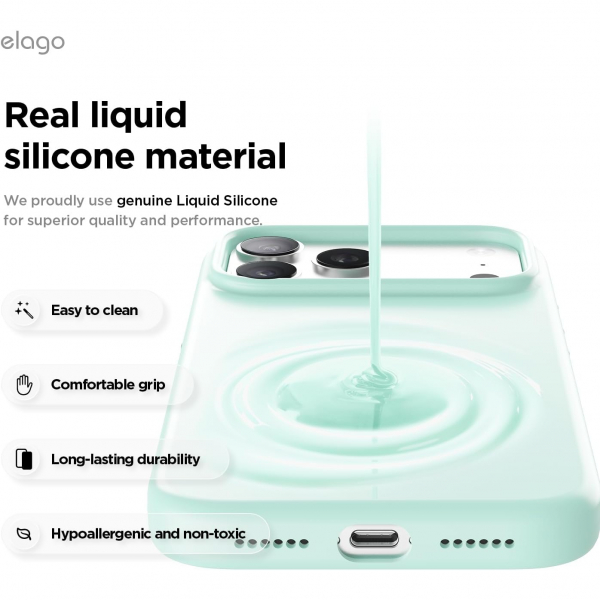 elago Apple iPhone 17 Pro Max Manyetik K�l�f-Aqua Sky