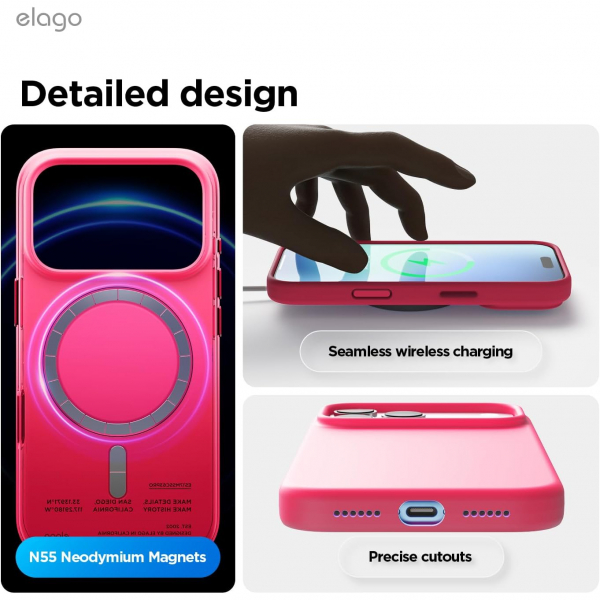 elago Apple iPhone 17 Pro Max Manyetik K�l�f-Ice Red