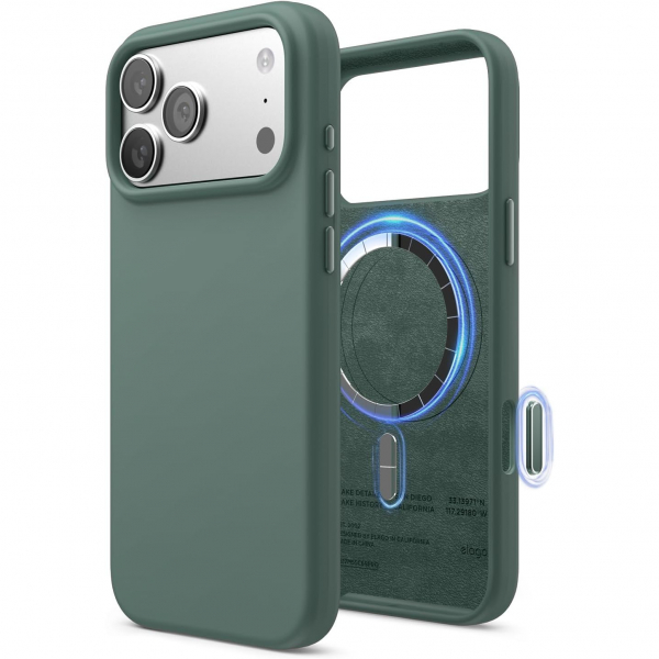 elago Apple iPhone 17 Pro Max Manyetik K�l�f-Midnight Green