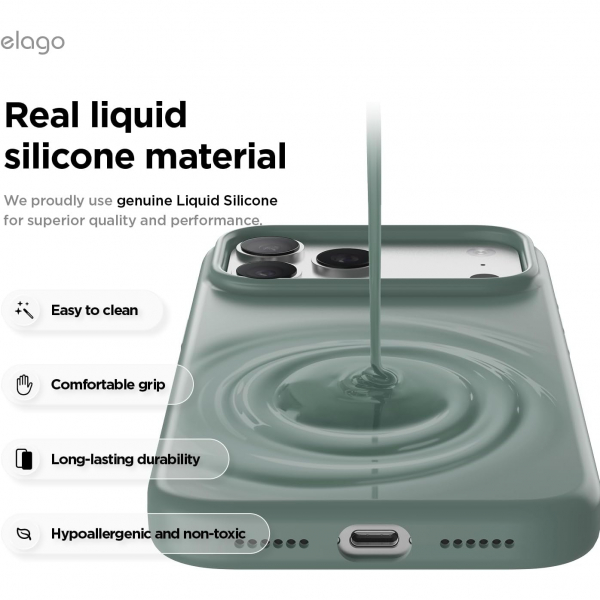 elago Apple iPhone 17 Pro Max Manyetik K�l�f-Midnight Green