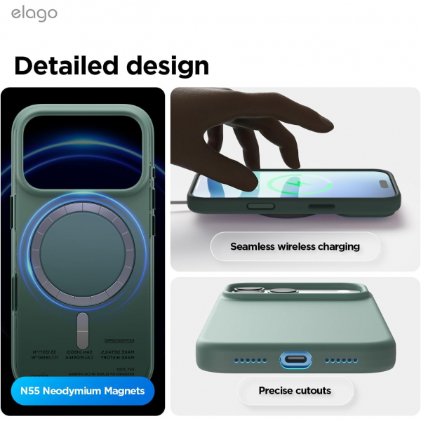 elago Apple iPhone 17 Pro Max Manyetik K�l�f-Midnight Green