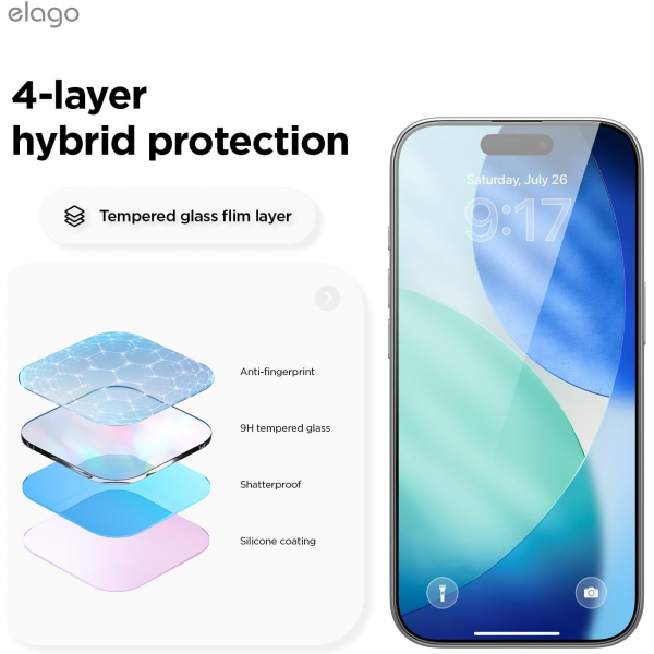 elago Apple iPhone 17 Pro Ekran Koruyucu (2 Adet)
