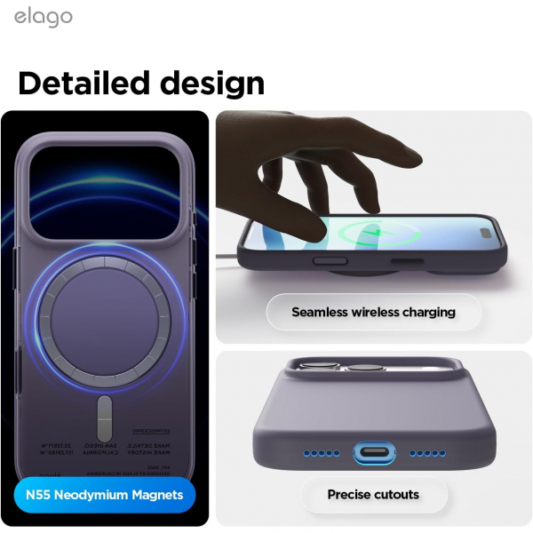 elago Apple iPhone 17 Pro Manyetik Klf-Deep Lavender
