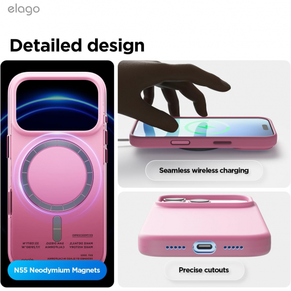 elago Apple iPhone 17 Pro Manyetik Klf-Hot Pink