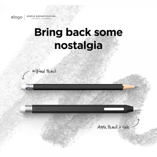 elago Classic Serisi Apple Pencil 2 Silikon Klf-Black