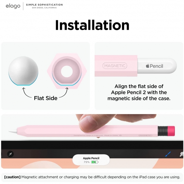 elago Classic Serisi Apple Pencil 2 Silikon Klf-Lovely Pink