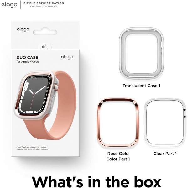 elago Duo Apple Watch 7 Koruyucu Klf (41mm)-Rose Gold